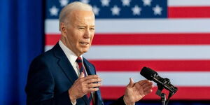 US President Joe Biden giving a speech.