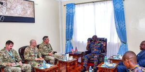 United States Military Group Kenya, led by the United States Air Forces Africa AAAFEX Planner, in a briefing at Kenya Air Force Headquarters.