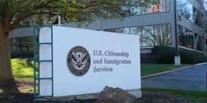 The entrance of United States Citizen and Immigration Services offices at Tampa Bay. 