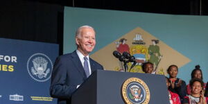 US President Joe Biden at a rally on Sunday, February 25, 2024.