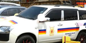 Vehicle donated by residents of kabete to Mwimuto Police station.