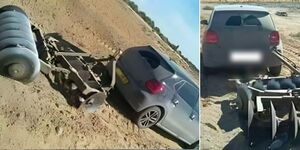 A photo collage of a vehicle claimed to be used by a farmer in Narok County.