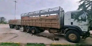 A photo of the lorry fined for overloading on January 18 at Athi River Weigh bridge