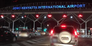 Vehicles at the check point to enter the Jomo Kenyatta International Airport (JKIA)