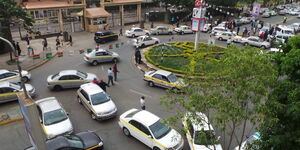 Vehicles pictured along Nairobi's Central Business District in March 2022. 