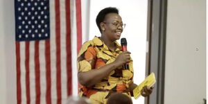 UDA's Secretary General Veronica Maina speaking during a past conference in Nairobi in 2020.