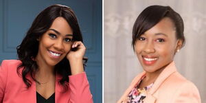 A side-by-side image of Citizen TV News anchor Victoria Rubadiri (left) with her sister Mabel.