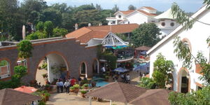 An aerial view of the popular Village Market located in Gigiri, Nairobi.