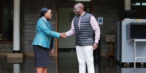 Kiambu Woman Representative Gathoni Wa Muchomba and Deputy President William Ruto at his Karen home.