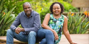 Kirinyaga Governor Anne Waiguru (right) and her husband and lawyer Kamotho Waiganjo (left)