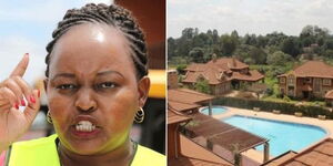 Kirinyaga Governor Anne Waiguru (left) and her posh home in Kitisuru, Nairobi.