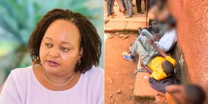 A collage Kirinyaga Governor Anne Waiguru and Kangai residents who went blind from consuming illicit brew. 