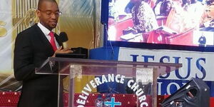 Citizen TV anchor during a sermon on November 17, 2019