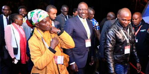 Pauline Waithera and President William Ruto at Bomas of Kenya in June 2022