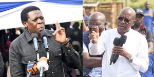 A photo collage of DAP-K party leader (left) and Kakamega Senator Boni Khalwale (right)