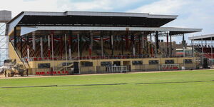 The main dias at the Wang'uru Stadium in Kirinyaga County