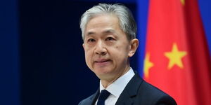 China Foreign Ministry Spokesperson Wang Wenbin speaking on Monday April 10, 2023