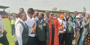 Gladys Wanga Gets Emotional as Raila's body arrives at Mamboleo Grounds