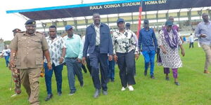 Homa Bay Woman Representative Gladys Wanga with ODM leader Raila Odinga on 