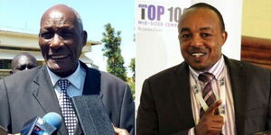 A collage image of the late Mzee Jackson Kibor(Left) and billionaire Paul Kinuthia (Right)