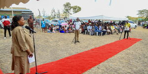 Governor Wavinya Ndeti during a meeting with Machakos residents, November 8, 2022