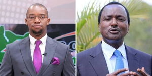 Side by side image of Citizen TV News Anchor Waihiga Mwaura (left) and Wiper Party leader Kalonzo Musyoka.