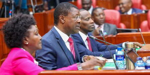 National Assembly Speaker, Moses Wetangula questioning Health CS Nominee Debra Barasa during a grilling session on August 1, 2024