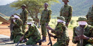 Operation Maliza Uhalifu Soldiers in North Eastern regions of Kenya on December 15, 2023.