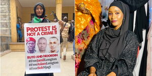 A collage of journalist and activist Hanifa Adan.