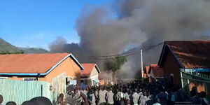 Fire breaks out at a dorm in Ortum Boys High School.