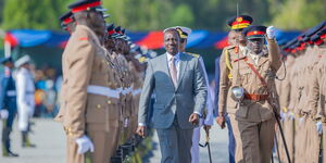 President William Ruto during cadets Commissioning Parade at the Kenya Military Academy in Lanet