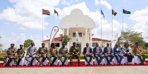 An image of IG Kanja with senior officials at the 7th Annual Commemorative Service for fallen heroes of the NPS and KPS on Thursday, December 4,2025.