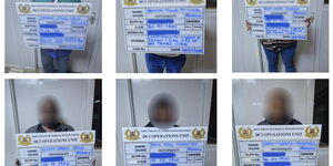 A collage of photos of suspects published by the DCI on its official social media channels.