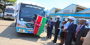 PS Ouma Oluga with other officials during the launch of JOOTRH Mashinani Program in Kisumu on Thursday December 11,2025.