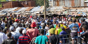 CS Geoffrey Ruku addressing locals at Mlango Kubwa, Mathare on Thursday, December 11, 2025.