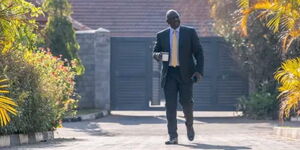 President William Ruto taking a cup of tea moments before his inauguration on September 13, 2023.