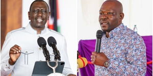 A side-to-side image of President William Ruto and Saboti Member of Parliament Caleb Amisi.