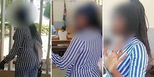 A woman disrupts a session at Eldoret family court on October 6, 2023. 