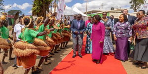 President William Ruto during the International Women's Day celebration at the Moi Stadium in Embu on Friday, March 8, 2024. 