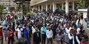 A gathering of County government workers 