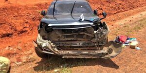 Wreckage of a Toyota Prado at Mavueni accident scene on Monday, September 4, 2023.