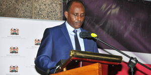 Treasury CS Ukur Yatani addresses the media on November 25, 2020, in Nairobi