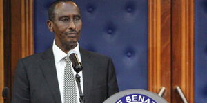 Wajir Governor Mohamed Abdi during his impeachment debate at Senate Chambers on Wednesday, May 12.