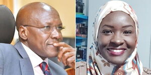 A collage of NTV's Zeynab Wandati and former Kakamega Senator Boni Khalwale