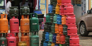 Gas cylinders on sale in Nairobi County in August 2020.