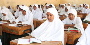 Students in class at Moi Girls, one of the schools in Mandera county.