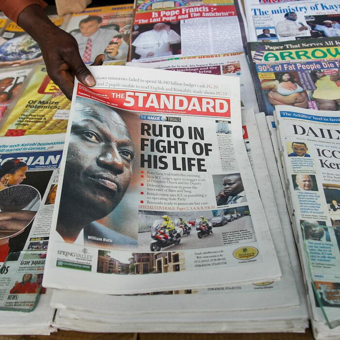 A newspaper stand in Kenya.