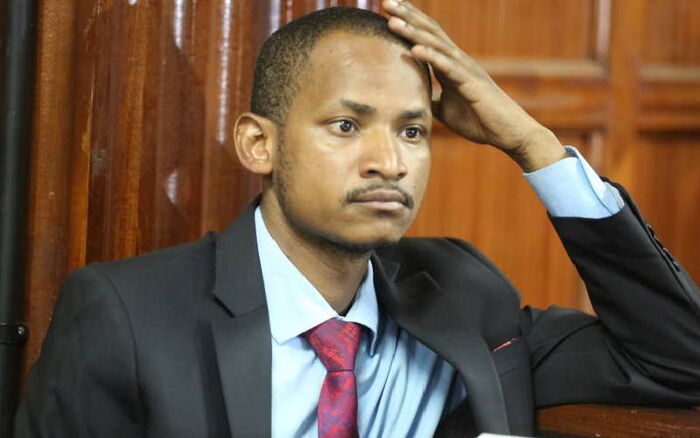 Embakasi East MP Babu Owino at the Milimani Law courts on January 27, 2020, during his bail ruling