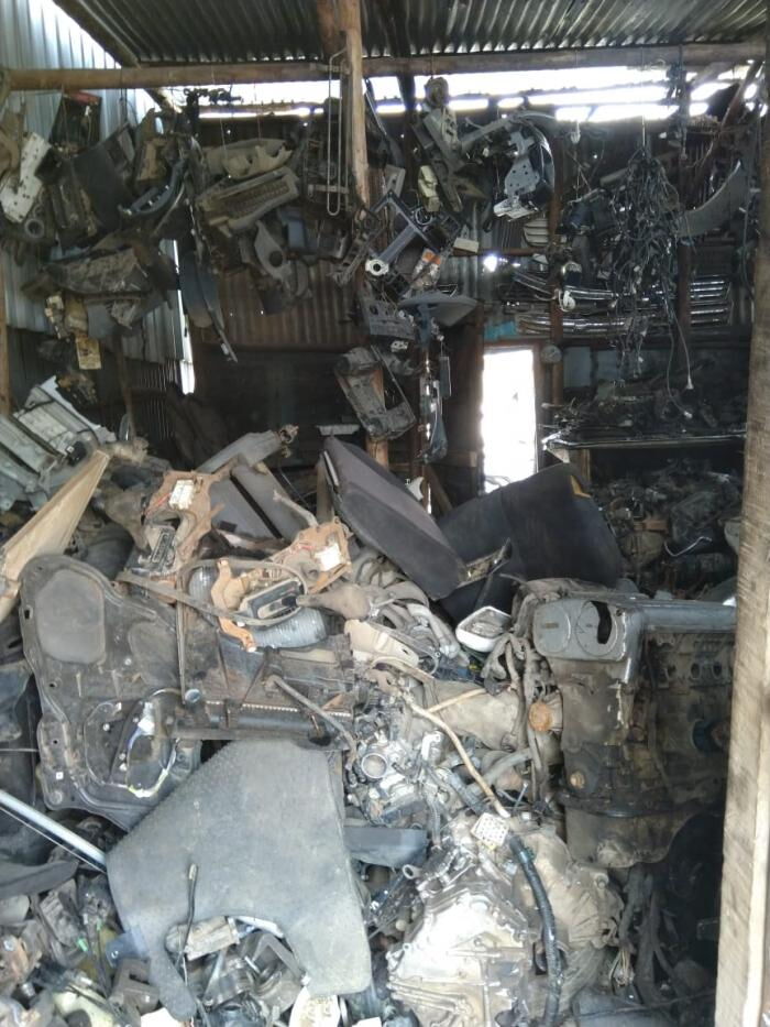 Car parts recovered by Police in Kariobangi South, Nairobi after an operation in September 2019