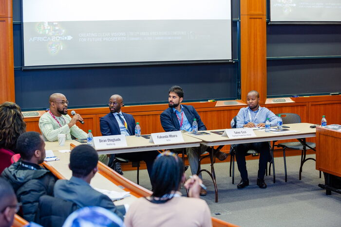 Fukunda Mbaru (2nd left) during the Harvard Africa Business Conference in Nigeria on February 22, class=